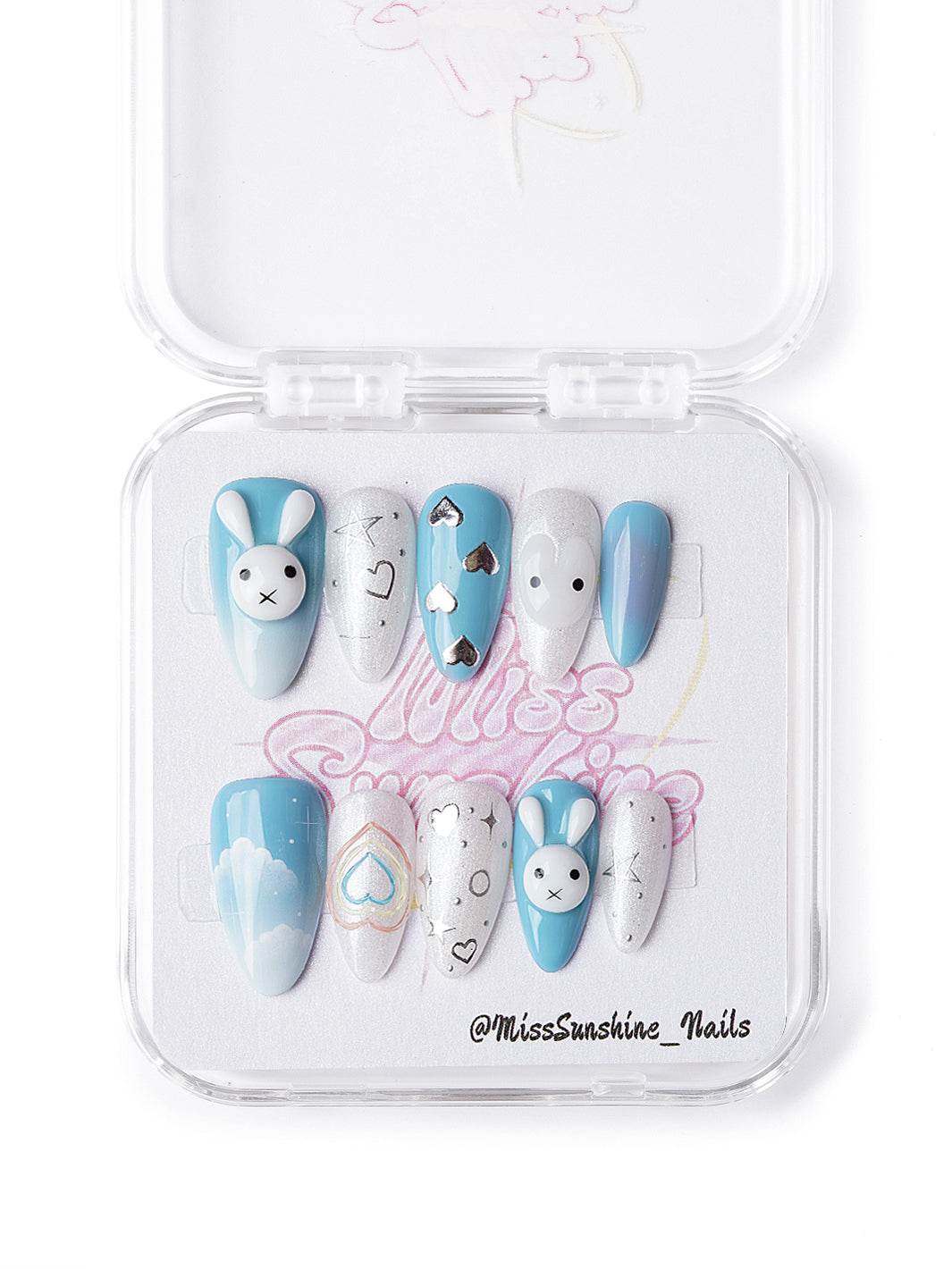 New Jeans Bunny|K-pop Handmade Press Ons|Miss Sunshine Nails NYC