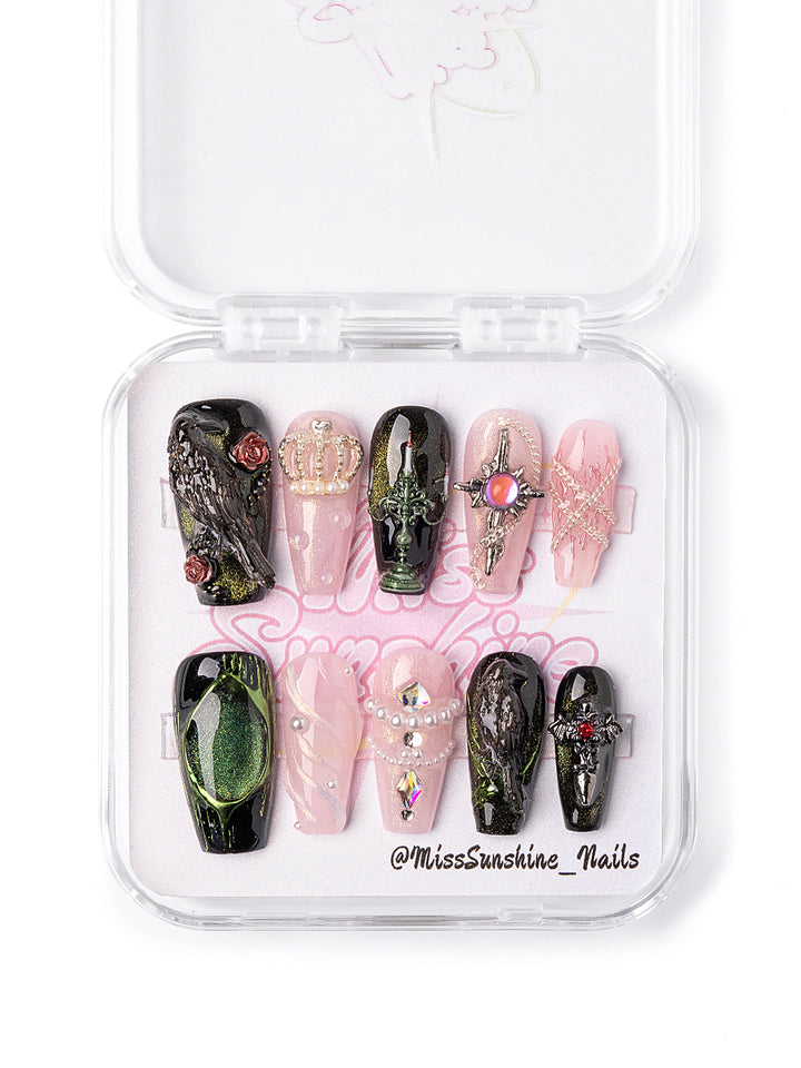 Edgy mystical Halloween nails