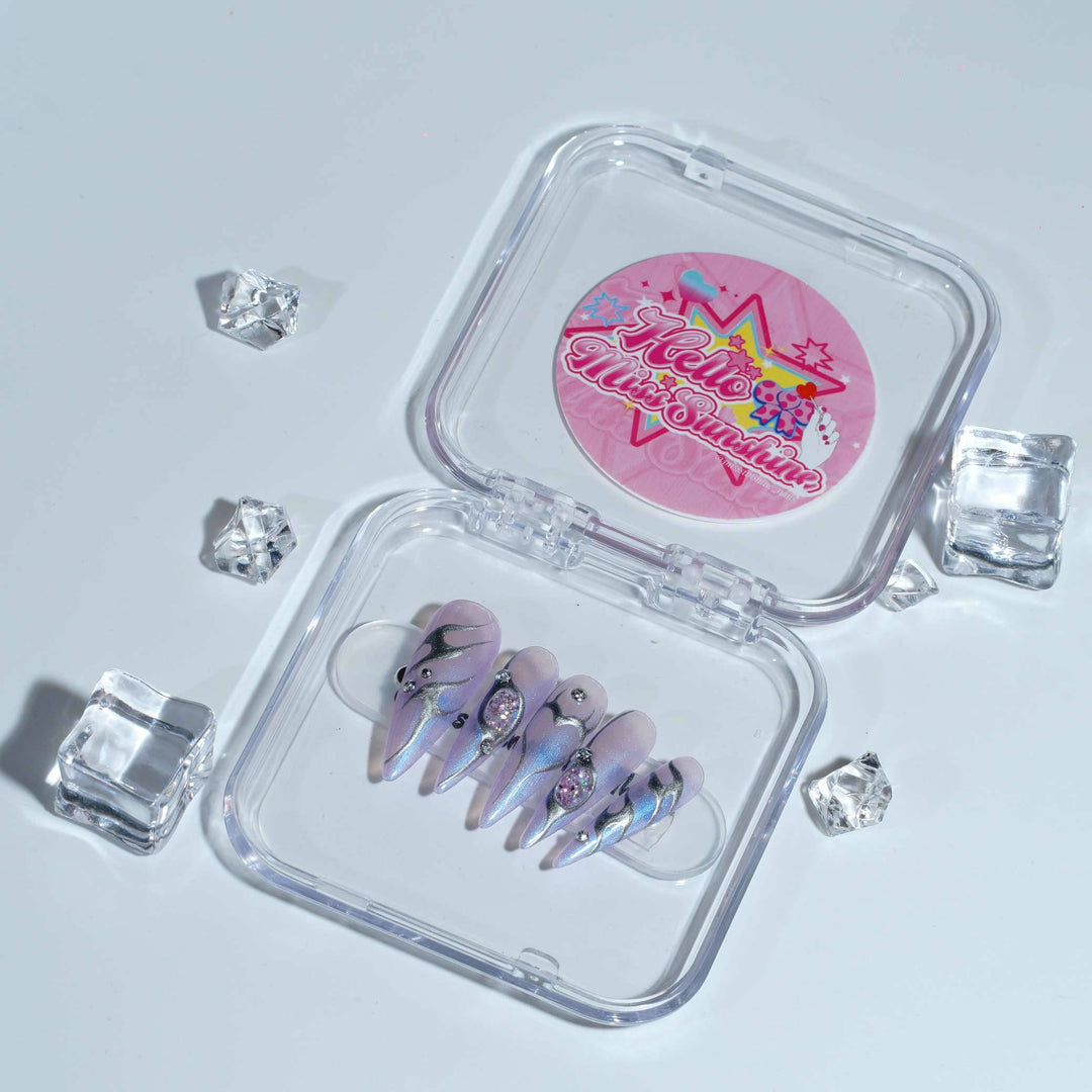 Cosmic inspired nails with mystical glam look