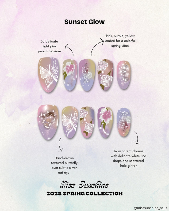 Pastel gradient short almond nails