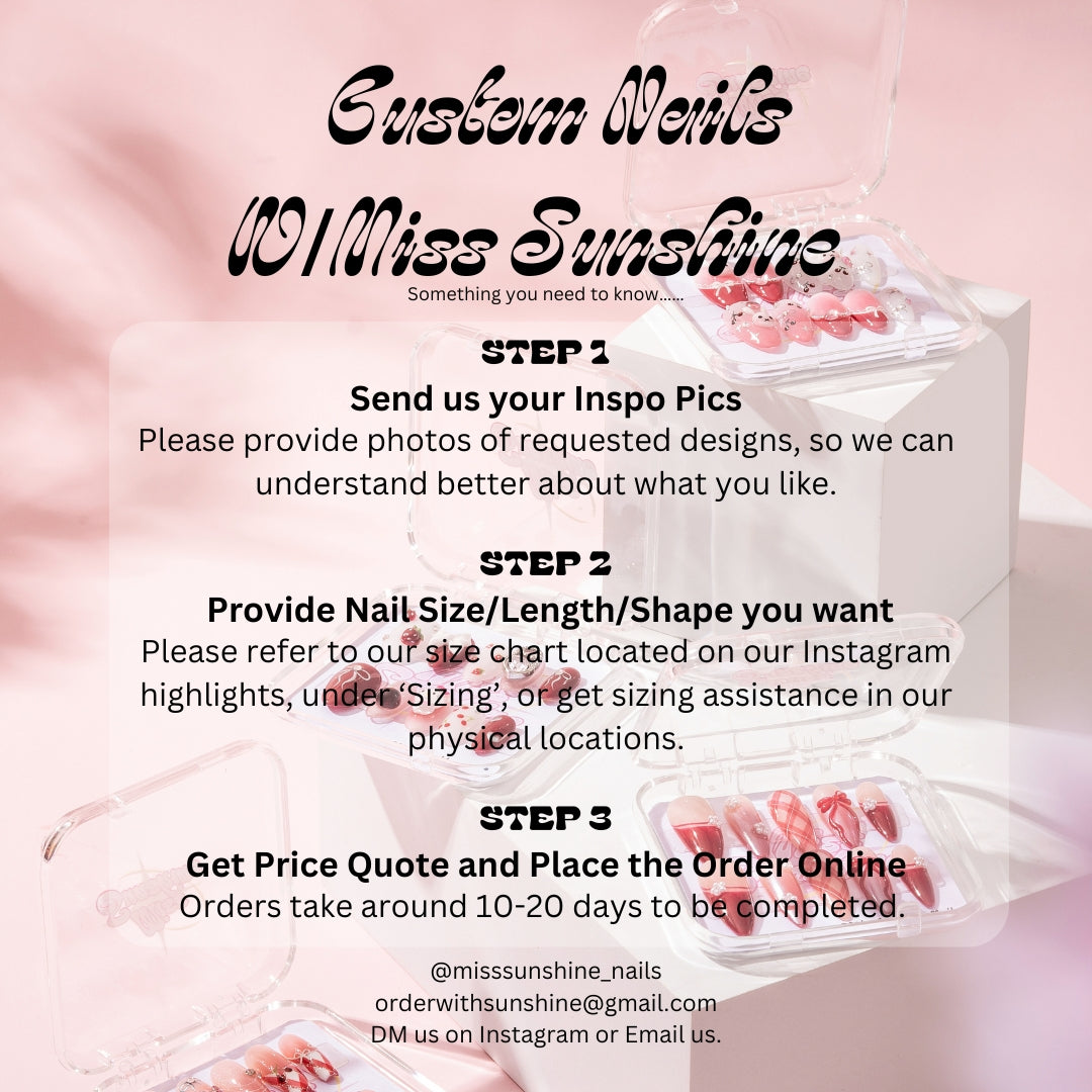 How to Place a Custom Press-On Nail Order with Miss Sunshine Nails NYC?