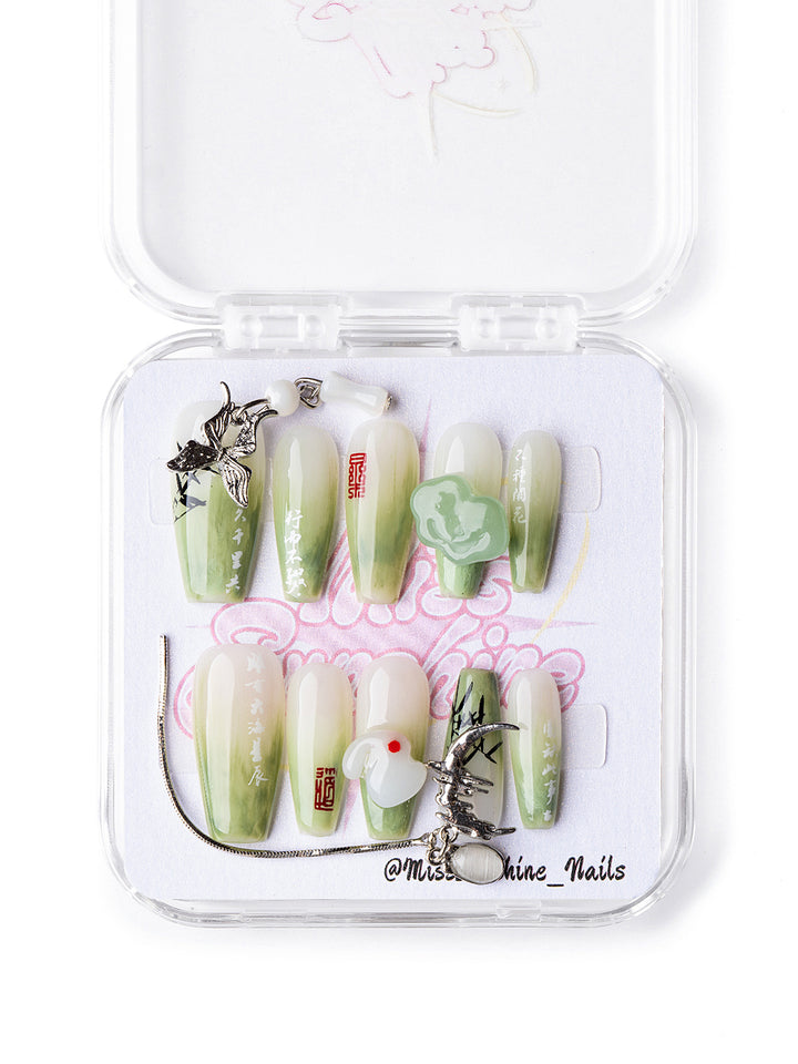 Edgy Jade Butterfly - MissSunshineNails