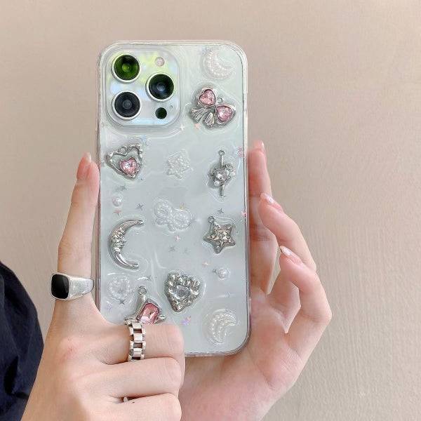 Y2K Metal Heart Phone Case - MissSunshineNails