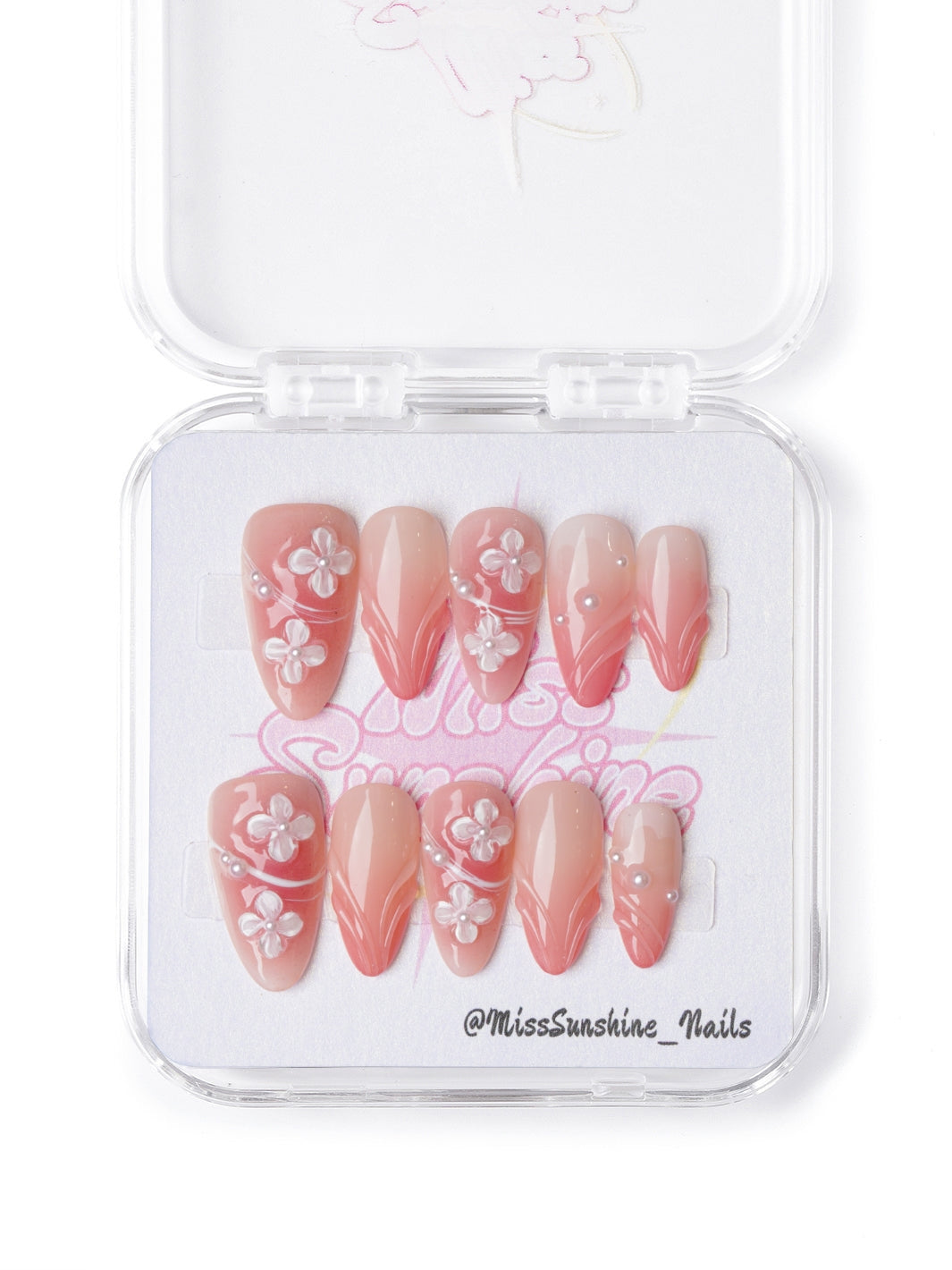 Cute Blush Flowers - MissSunshineNails