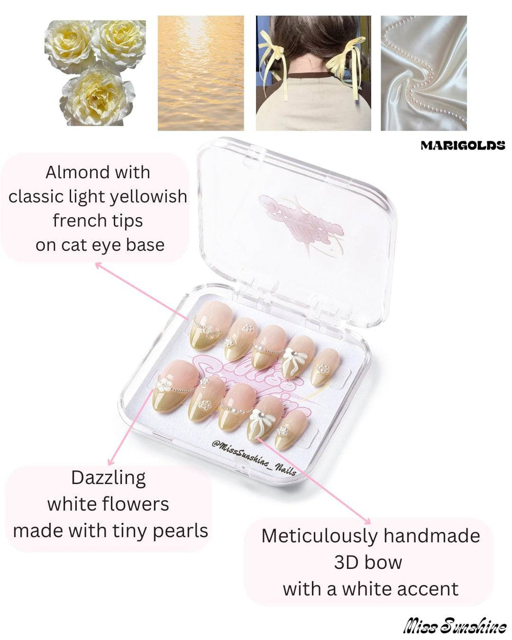 Garden party nails in soft coquette style