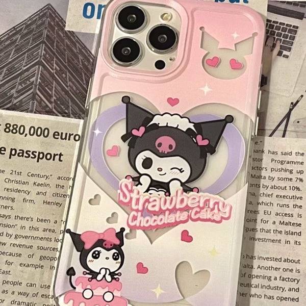 Kuromi Strawberry Chocolate Cake Phone Case - MissSunshineNails