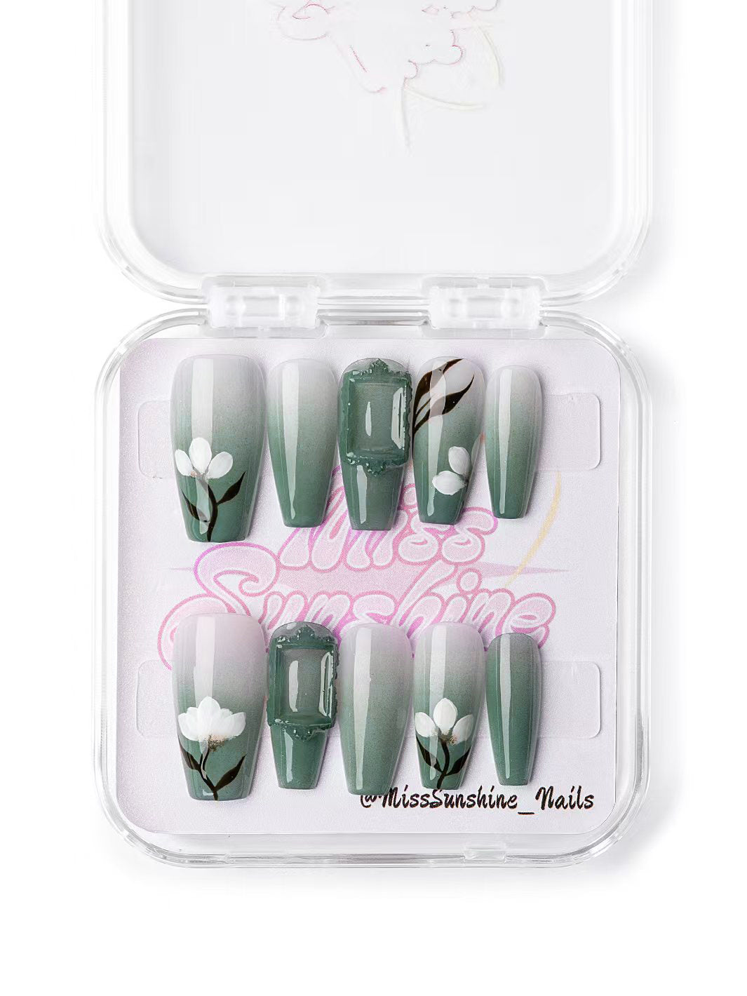 Jade Flower - MissSunshineNails