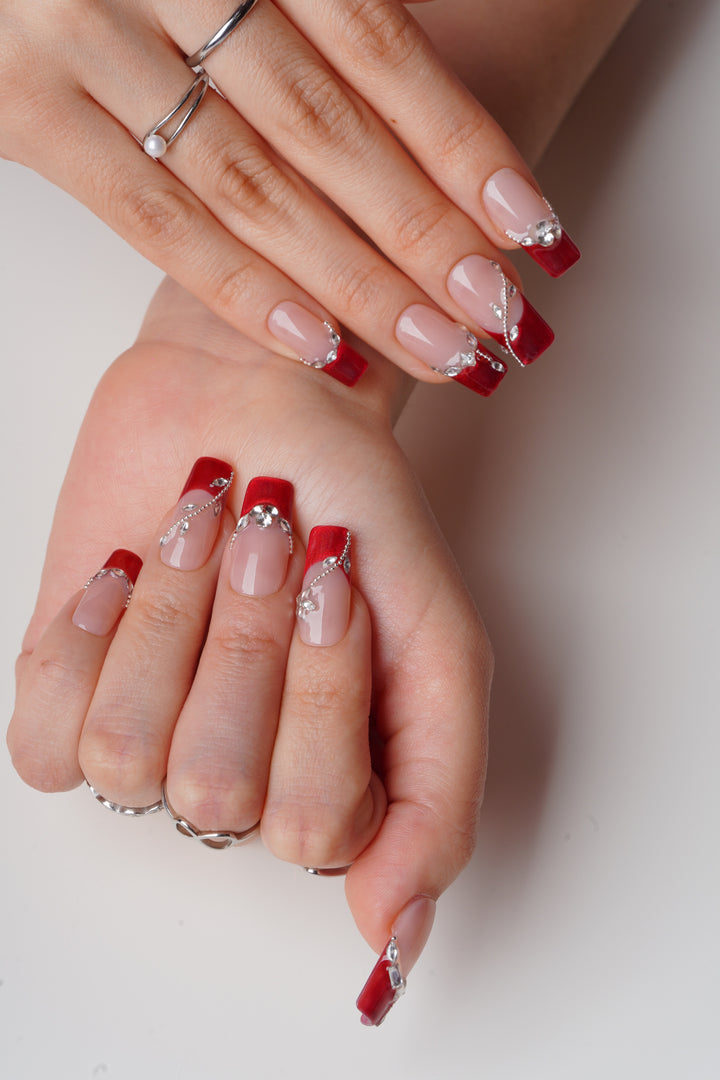 Red Glitter Vines - MissSunshineNails