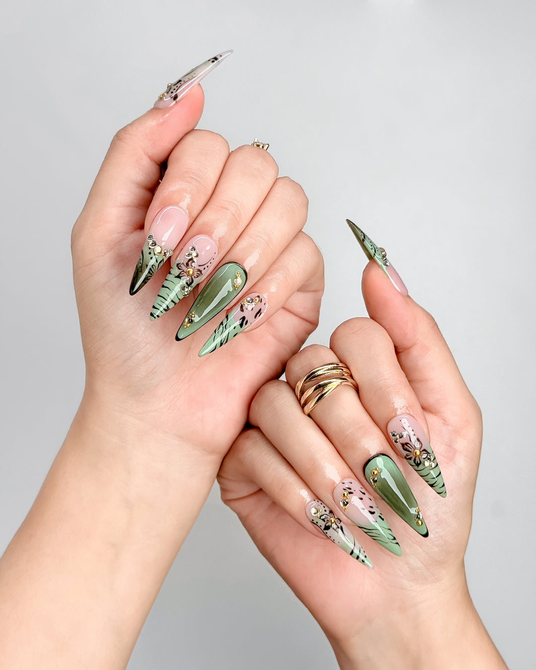 Olive Petal (Long Stiletto)