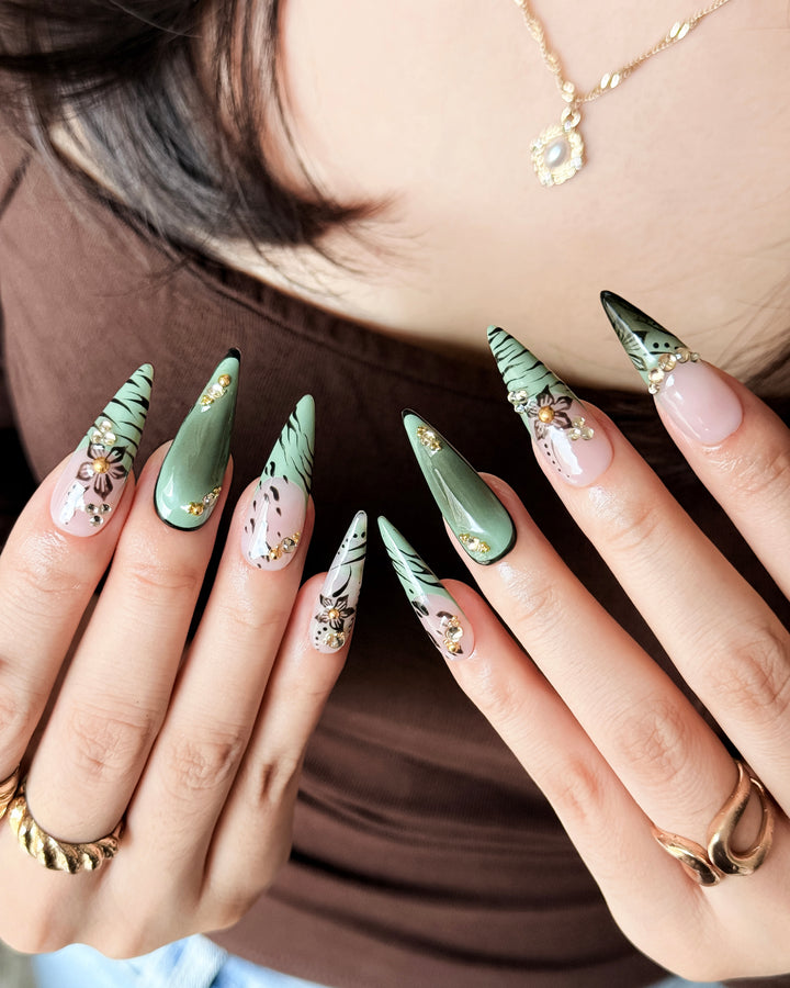 Olive Petal (Long Stiletto)