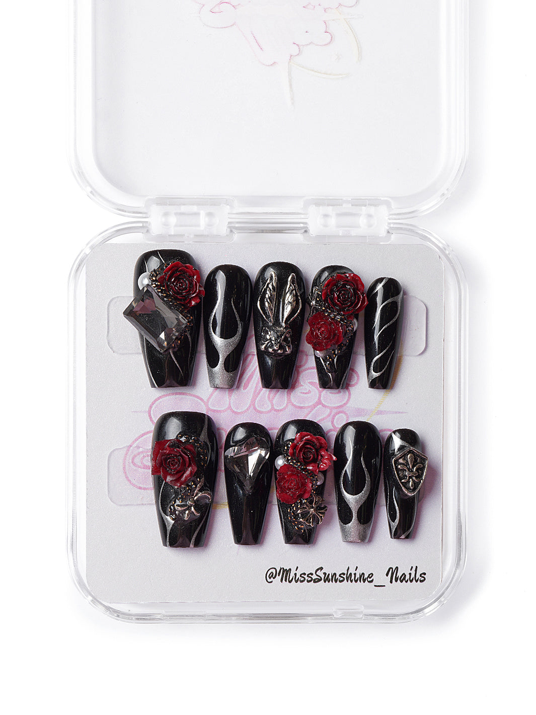 3d roses with cool charms