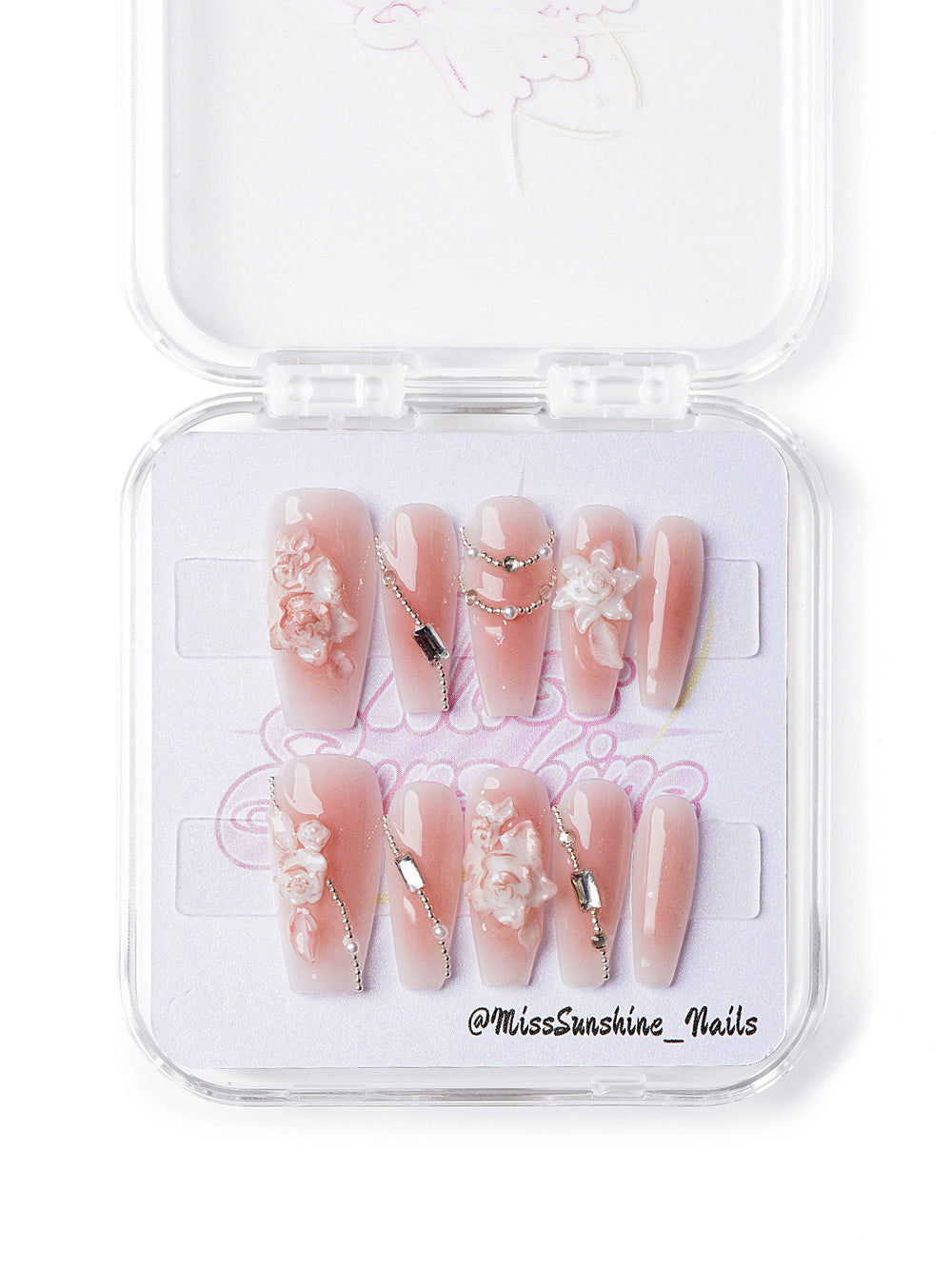 Flower Season A elegant floral press-on nails