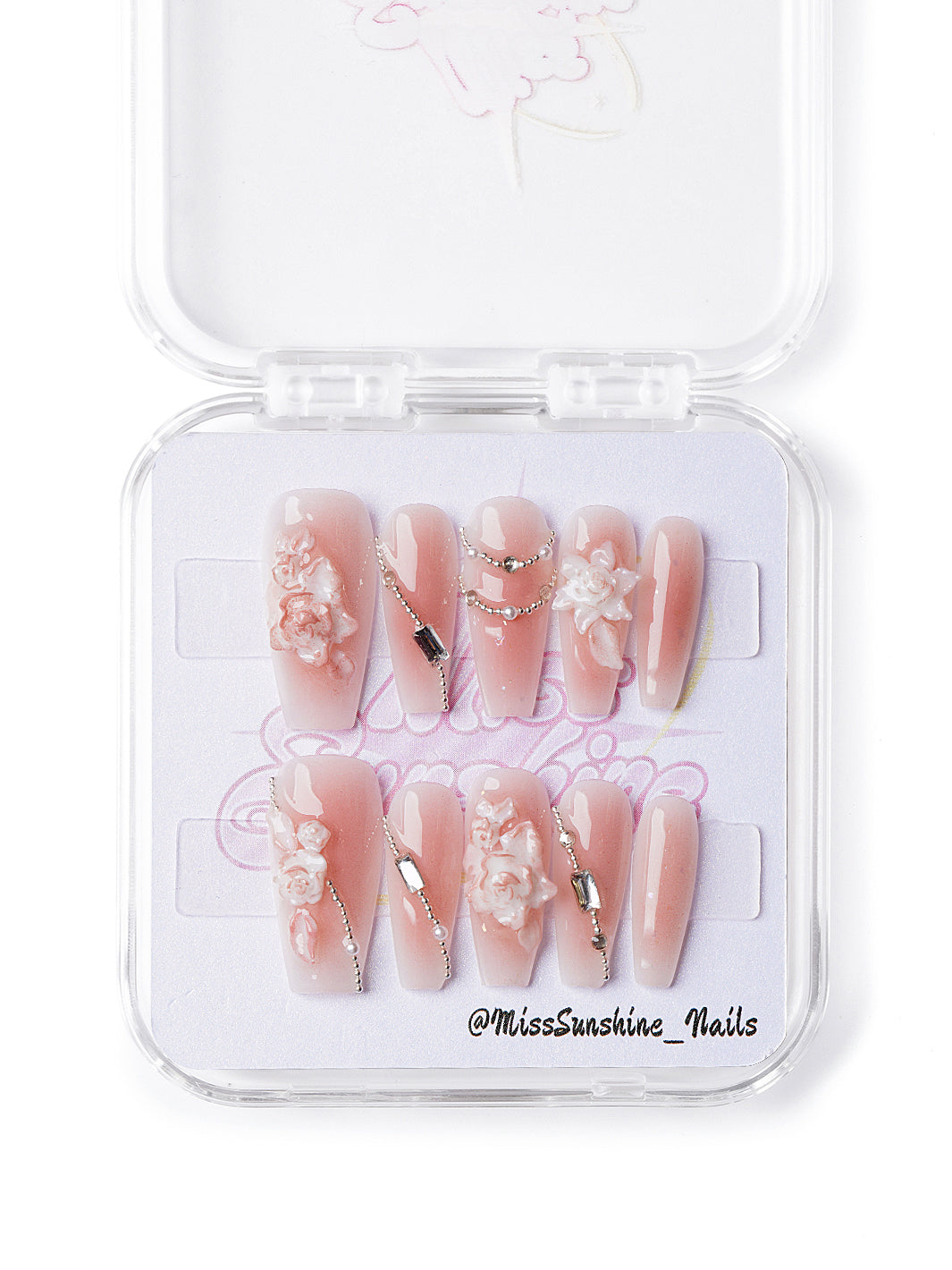 Flower Season A elegant floral press-on nails