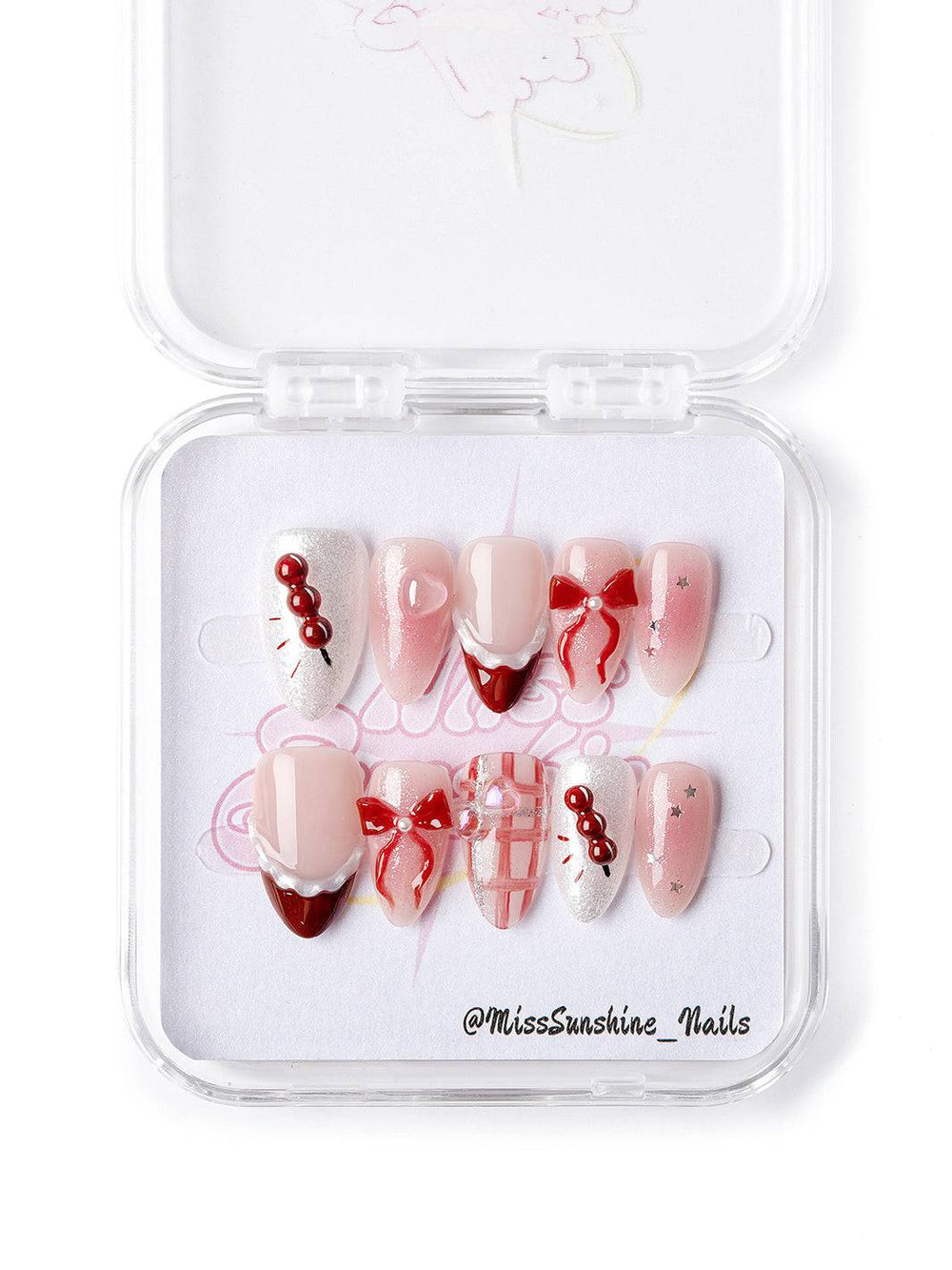 Extra short almond coquette design