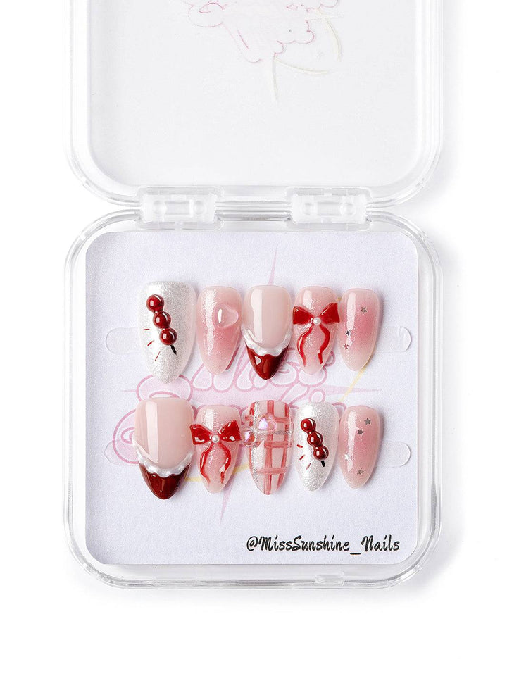 Extra short almond coquette design