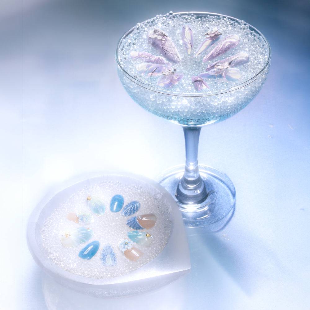 Dreamy cosmic press-on nails for glam looks