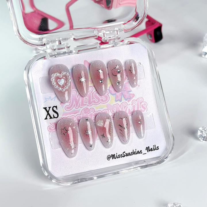 Whimsical nail set with celestial elements