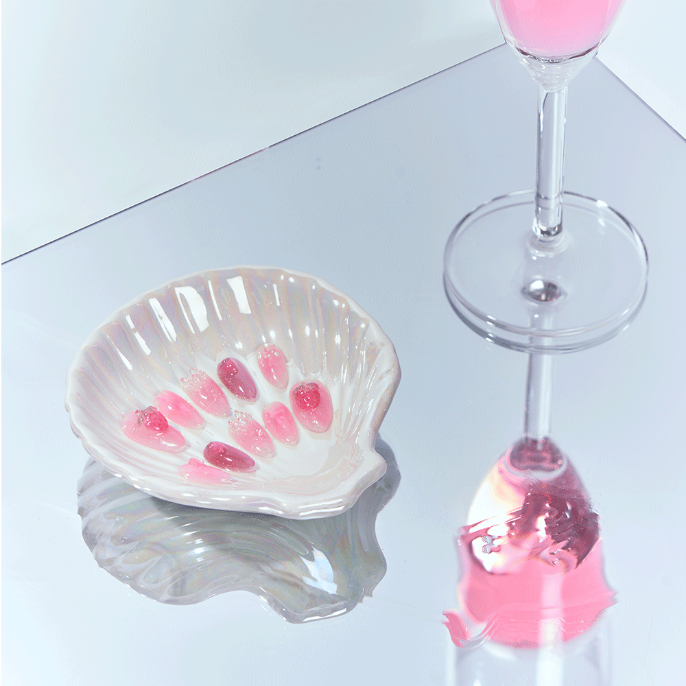 3D strawberry summer press-ons