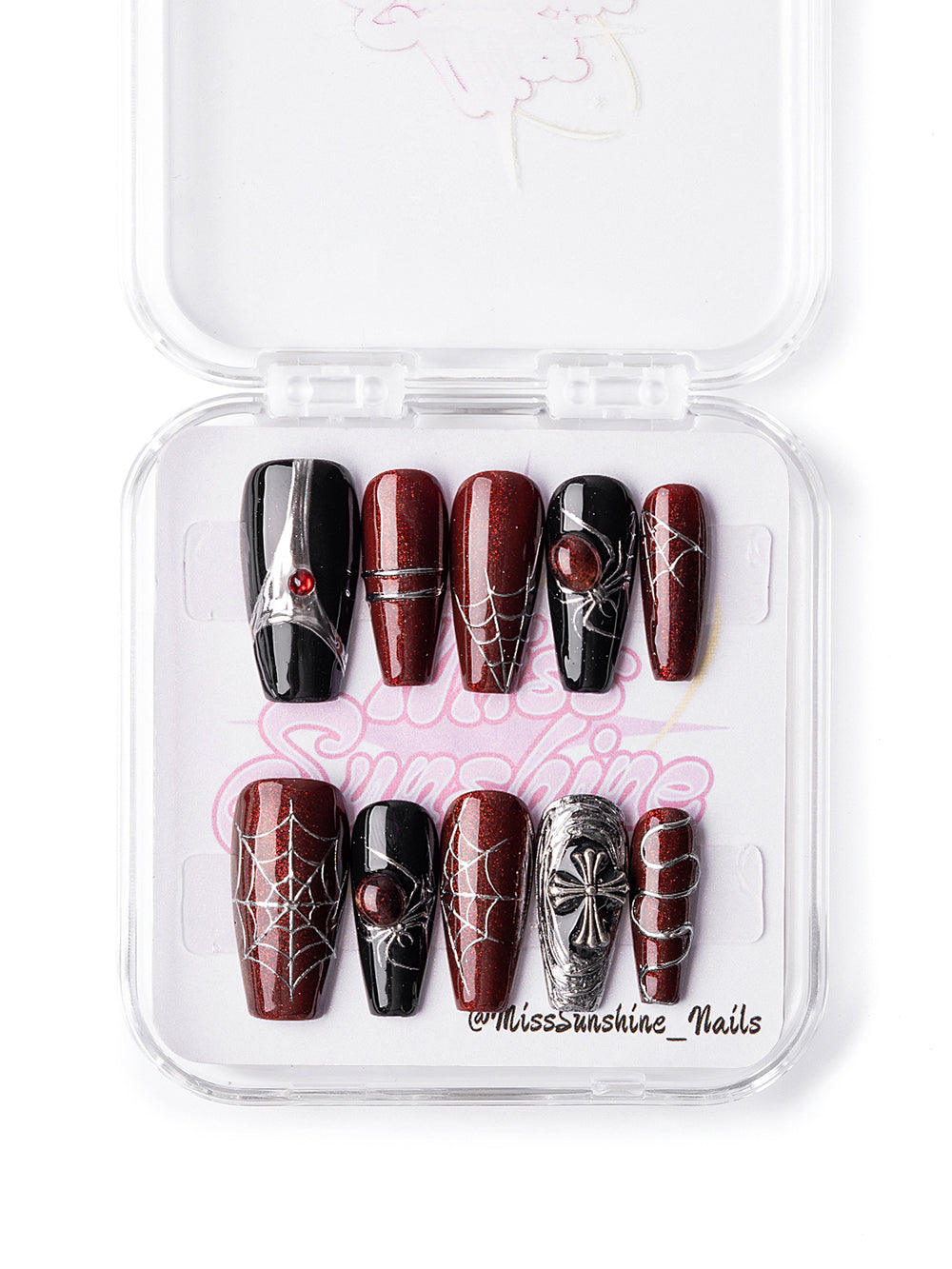 Gothic glam nails with chains