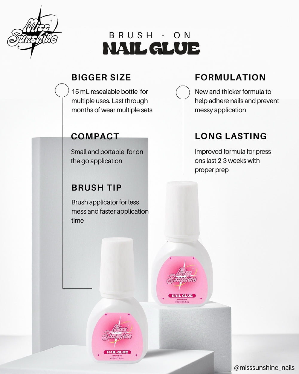 long lasting brush on glue thicker texture