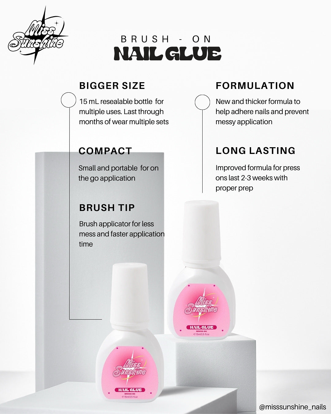 long lasting brush on glue thicker texture