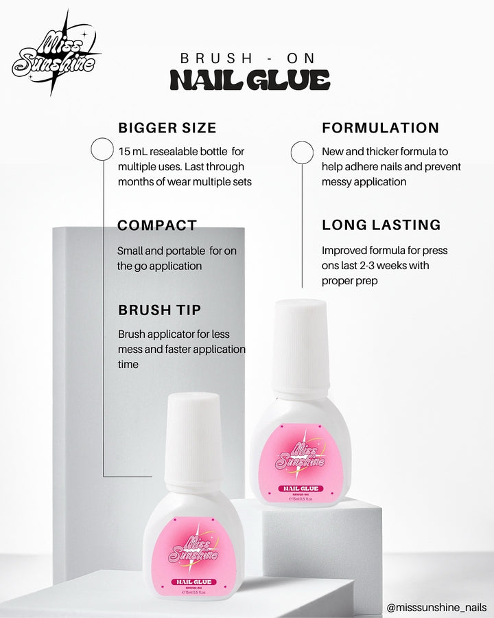 long lasting brush on glue thicker texture