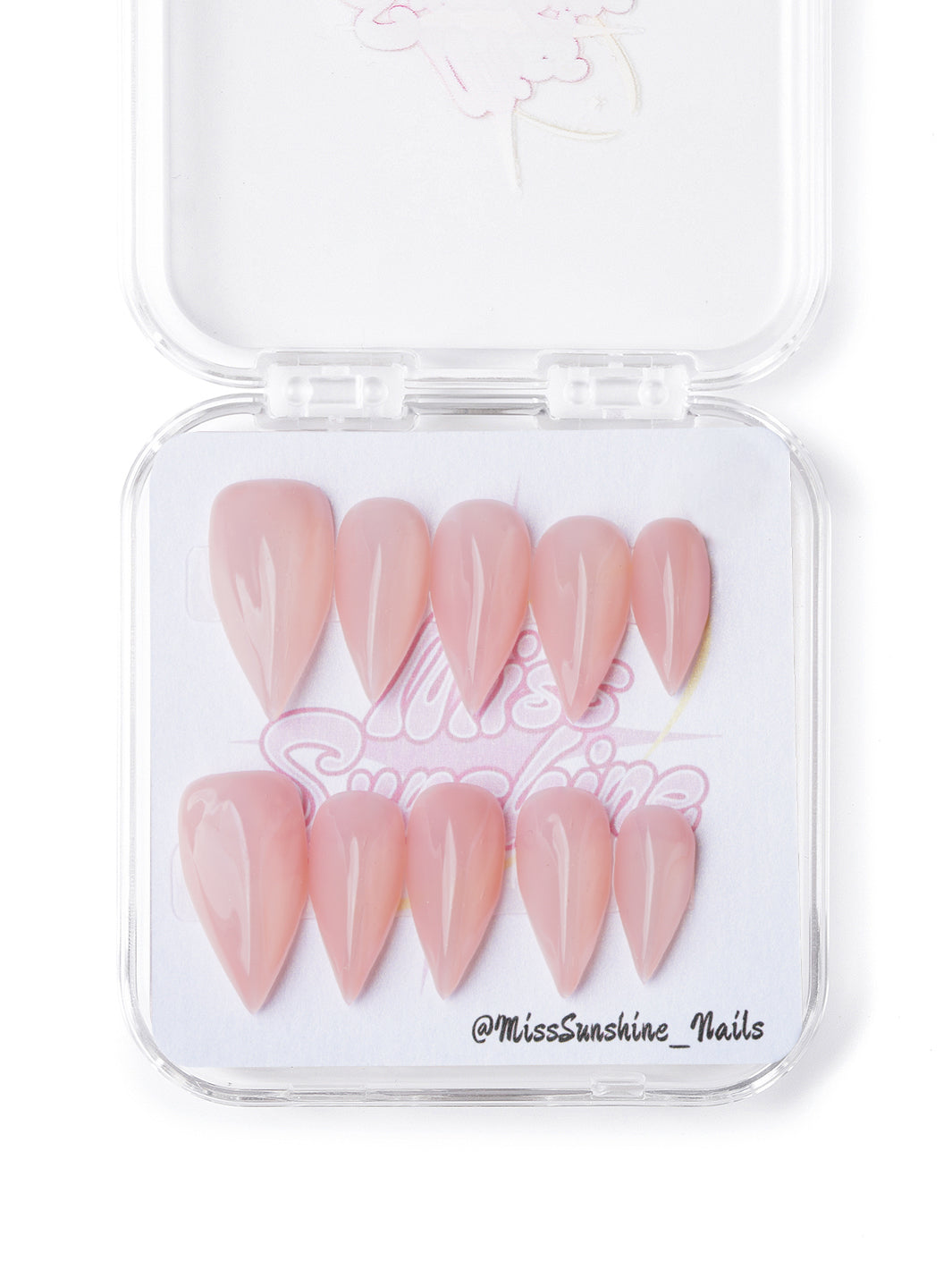 Nude Claw nail set with glossy finish on display