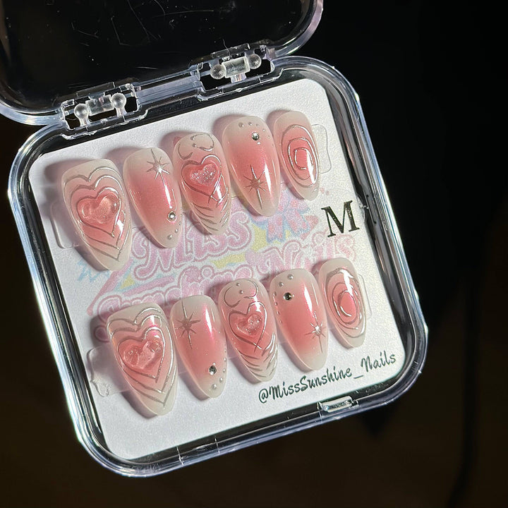 Cute valentine love nail design