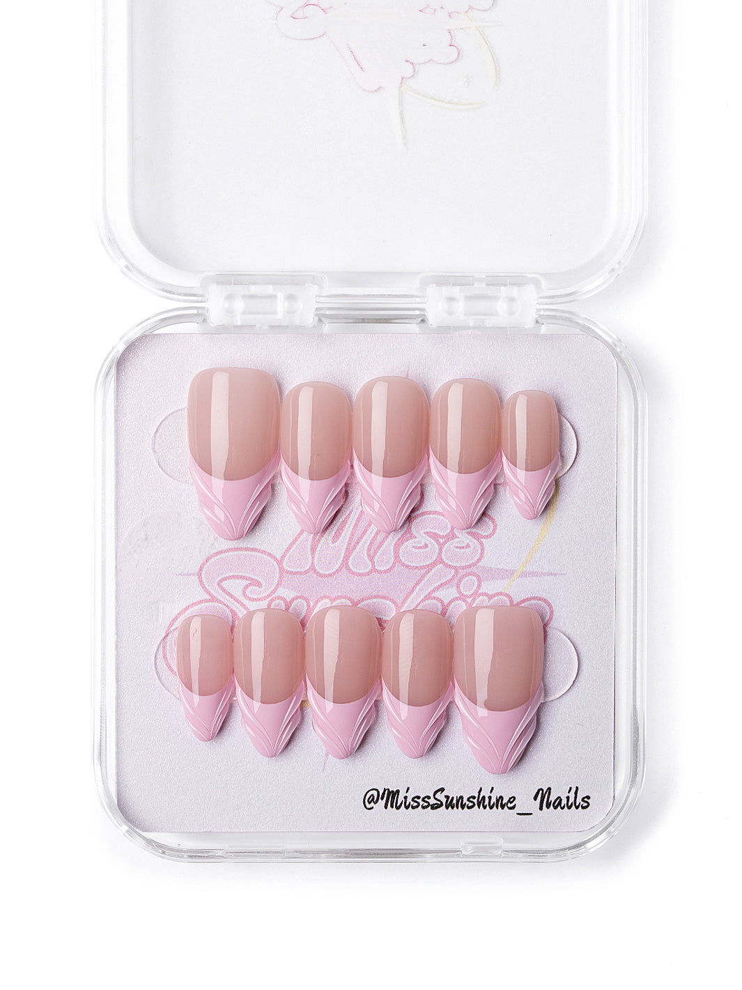 Nude base pastel press-on nails