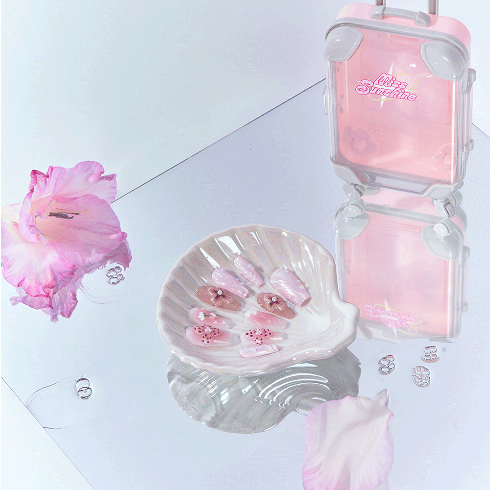 Summer glam coffin nail set