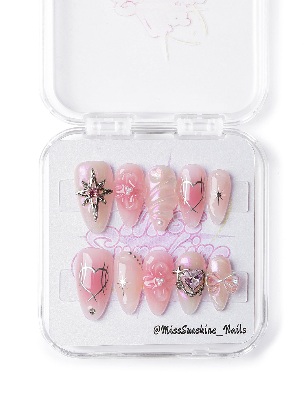 Exclusive Date dreamy romantic press-on nails