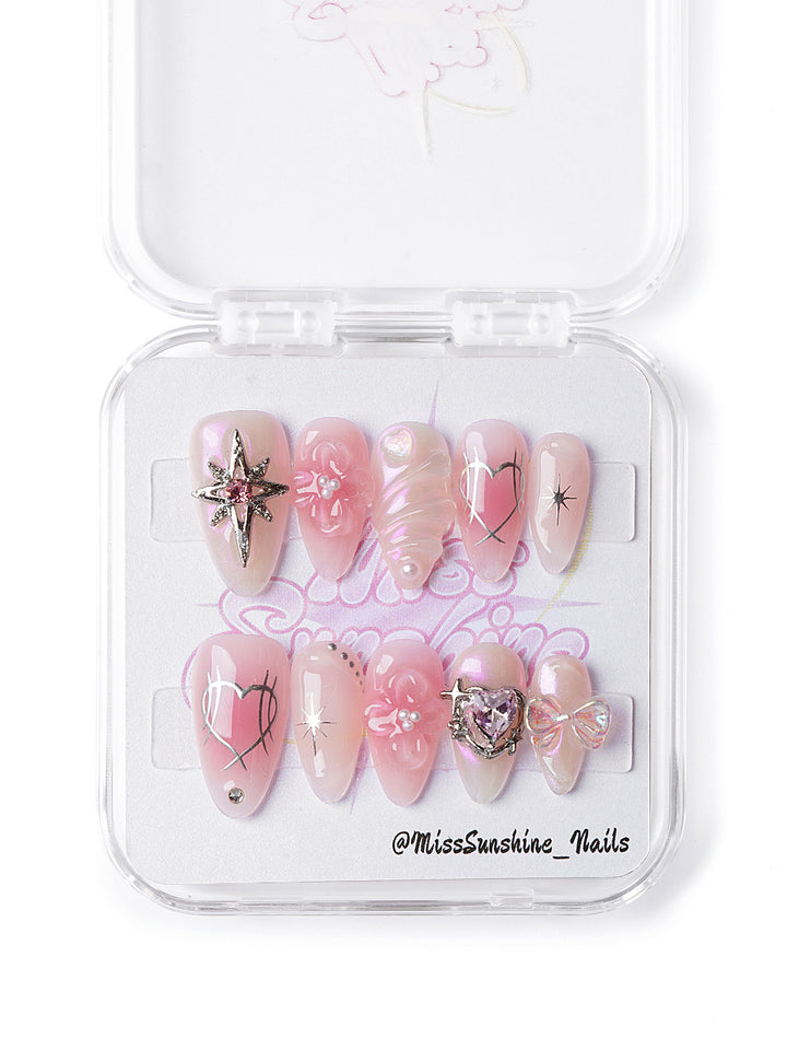Exclusive Date dreamy romantic press-on nails