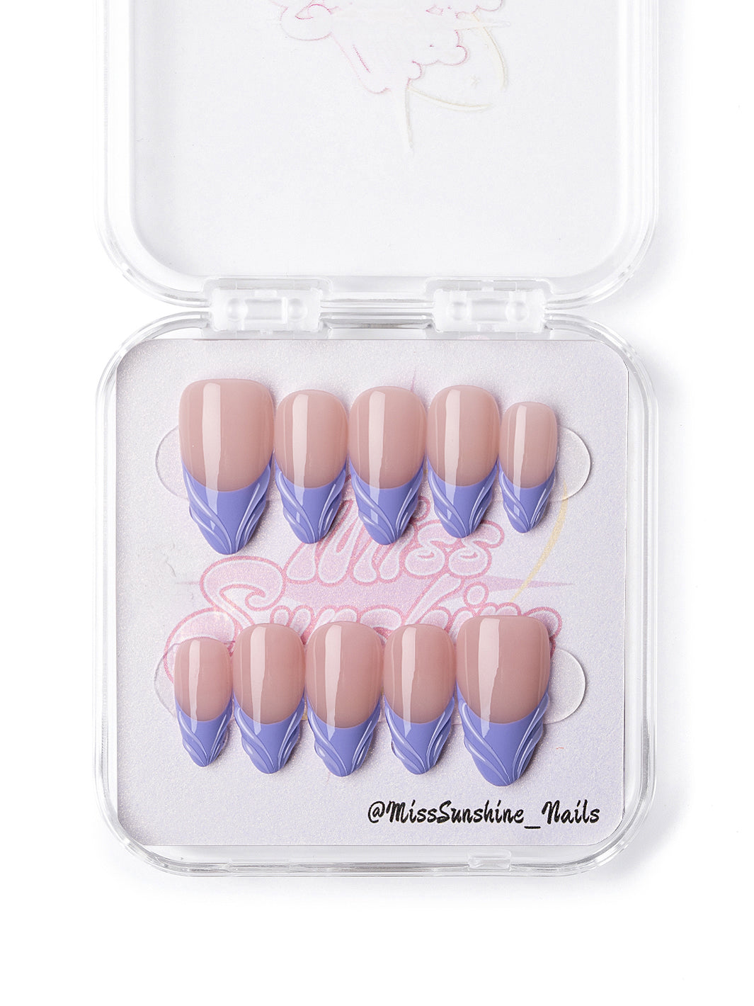 Nude base pastel wave nails