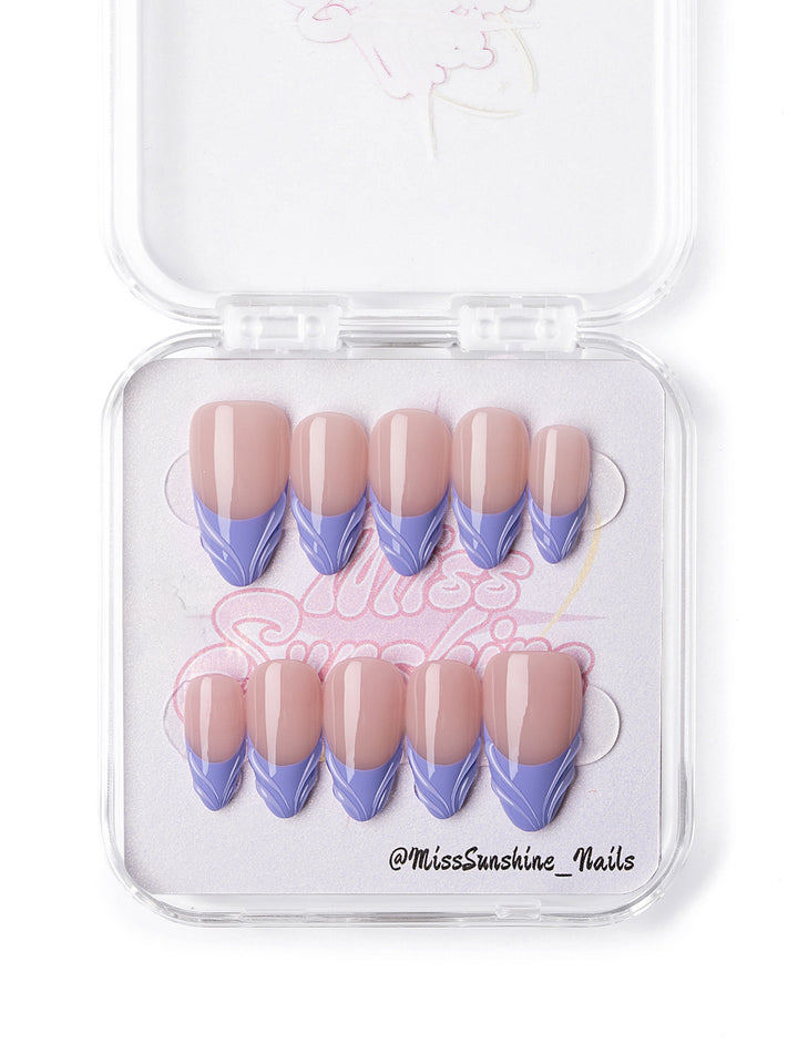 Nude base pastel wave nails