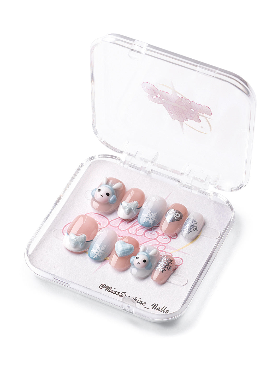 Snow Miffy winter oval nails