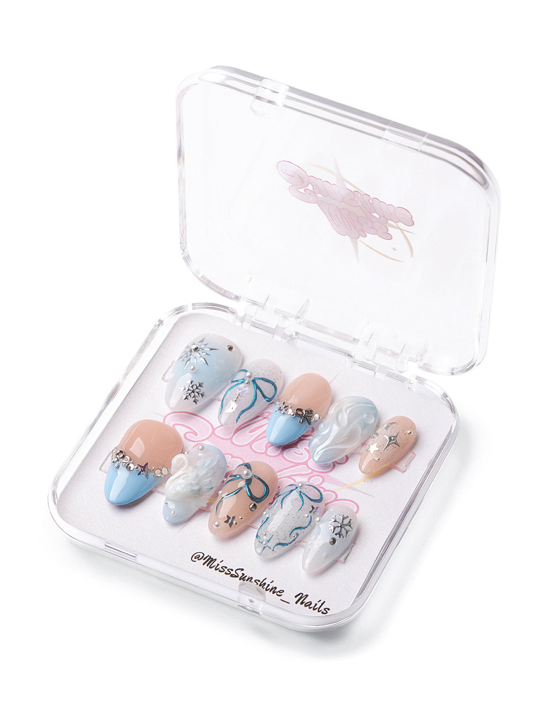 Swan Lake inspired almond nails