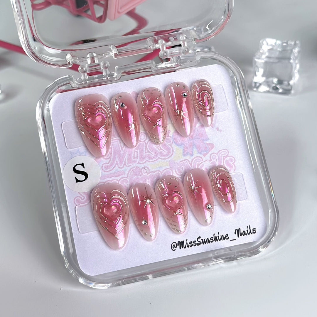 Y2K inspired pink press-ons